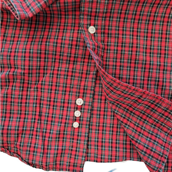 Tommy Hilfiger Plaid button collar Long Sleeve Button Up Vintage Mens Shirt Top - Picture 9 of 16